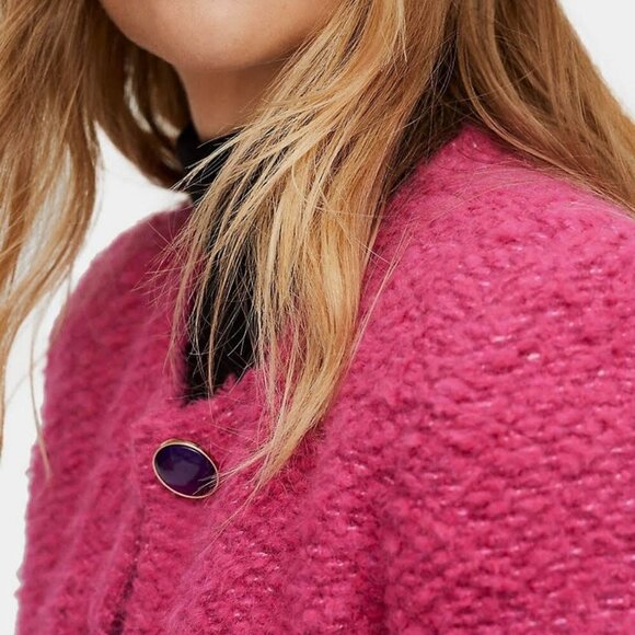 MANGO Cropped, textured jacket finished with candy  buttons  SMALL - Picture 4 of 15